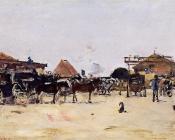 尤金 布丹 : La Place de la Gare, Deauville